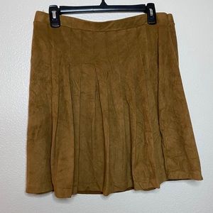 3/$12 Suede pleated a-line skirt
